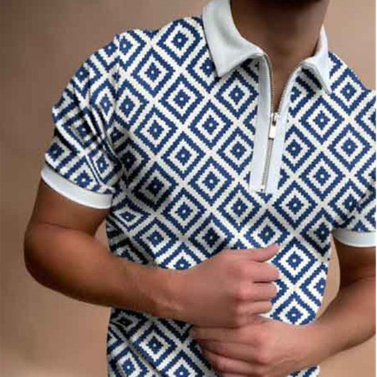 Geo Pattern Polo Shirt